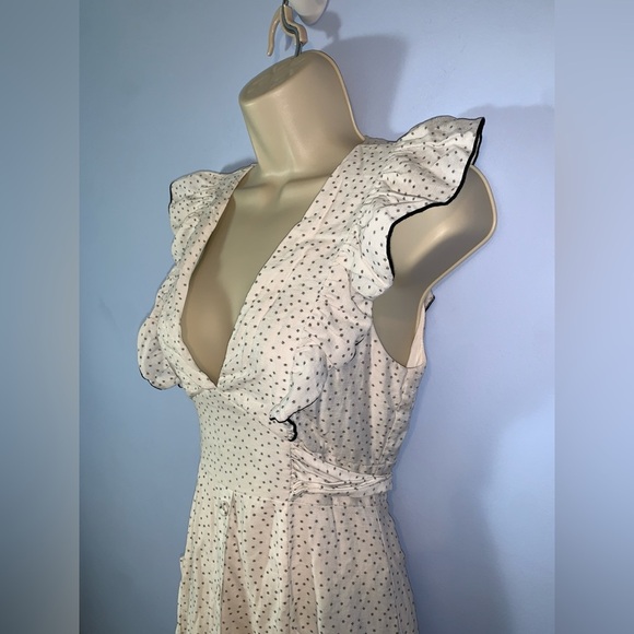 Lost + wander white w/ gray stars flutter sleeve button down drop in pockets XS - Picture 3 of 6